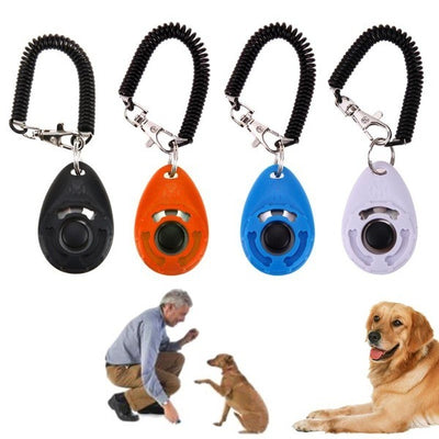 Pet training clicker demonstrating positive reinforcement training