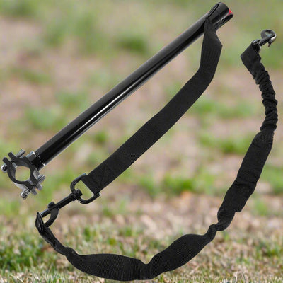 Adjustable bicycle dog walker harness leash in black, designed for safely walking your dog while biking.